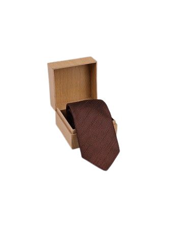 Blended Raw Silk Brown Tie