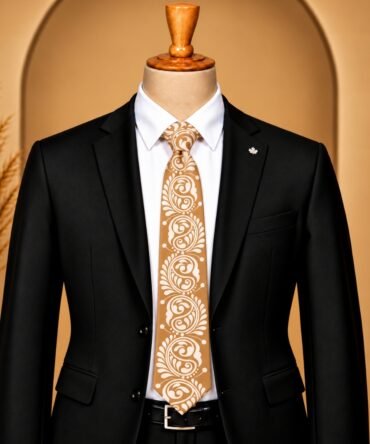 Alpona Hand Painted Cream Tie