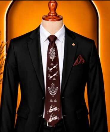 Warli Hand Painted Wine Tie