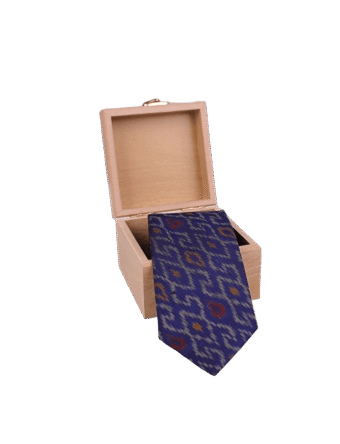 Pure Pochampally Ikaat Silk Dark Blue Base