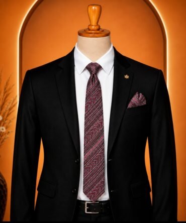 Black Kantha Tie