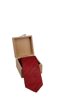 Pure Raw Silk Red Tie