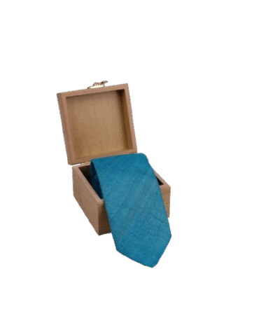 Pure Raw Silk Blue Tie