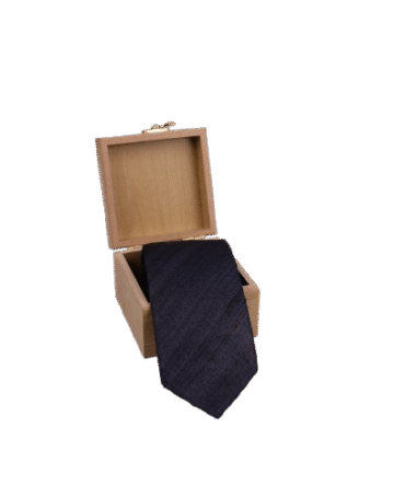 Pure Raw Silk Dark Blue Tie