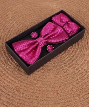 Magenta Bow Tie Set