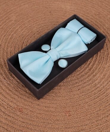Sky Blue Bow Tie Set