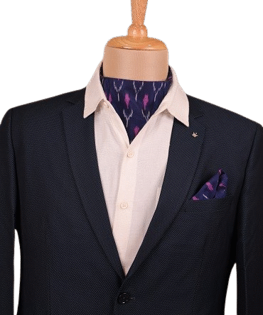 Pochampally ikaat ,dark blue base ,cotton silk cravate