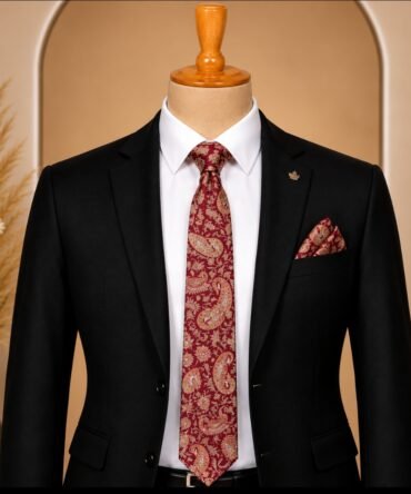 Burgundy Paisley Brocade Tie